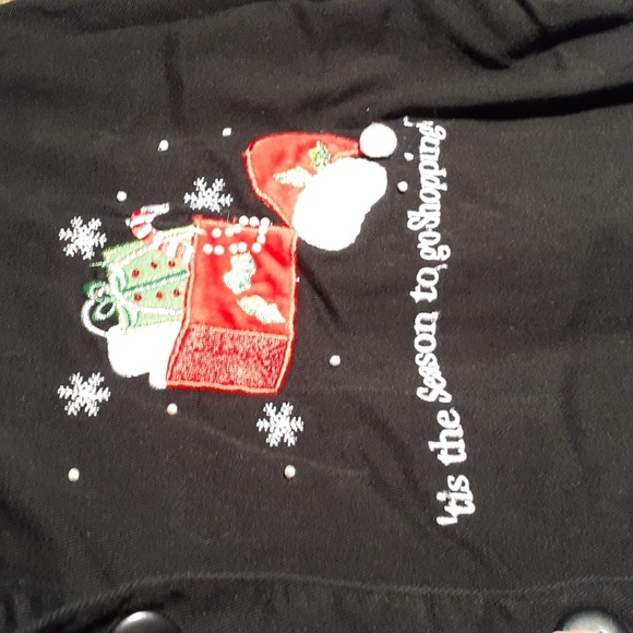 Liz & Me womens vintage 100% heavyweight cotton Christmas Shopping joy 3X - Picture 2 of 9